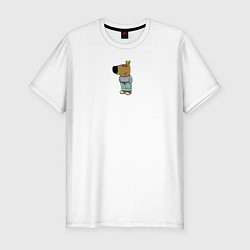 Мужская slim-футболка Просто чилловый парень мем