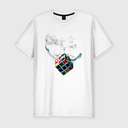 Мужская slim-футболка Рубик в воде