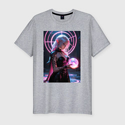 Футболка slim-fit Эльфийка с магической сферой, цвет: меланж