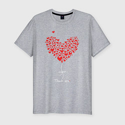 Футболка slim-fit Thank you for your love, цвет: меланж