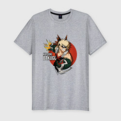 Футболка slim-fit Моя геройская академия Бакуго круг, цвет: меланж