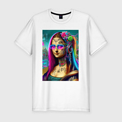 Футболка slim-fit The Gioconda of our days is eclectic, цвет: белый