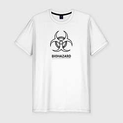 Футболка slim-fit Biohazard черно белый, цвет: белый