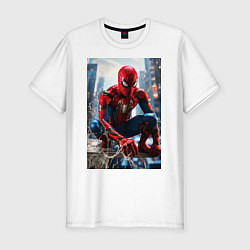 Мужская slim-футболка Человек-паук на страже справедливости