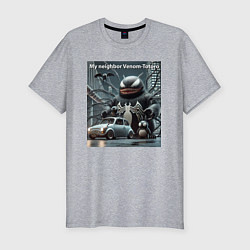 Мужская slim-футболка My neighbor Venom-Totoro