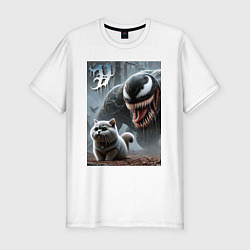 Мужская slim-футболка Venom wants to move into a purebred cat