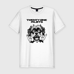 Футболка slim-fit Twenty One Pilots - rock dog, цвет: белый