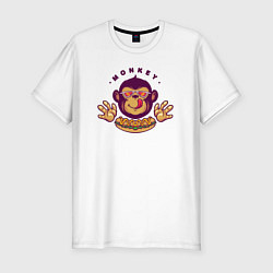 Мужская slim-футболка Monkey hot dog