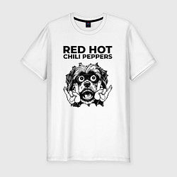 Мужская slim-футболка Red Hot Chili Peppers - rock dog