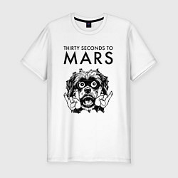 Мужская slim-футболка Thirty Seconds to Mars - rock dog