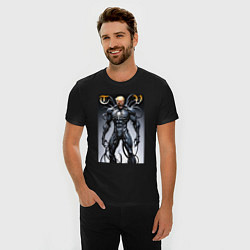 Футболка slim-fit Venom-Trump collaboration - ai art fantasy, цвет: черный — фото 2