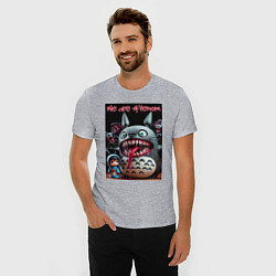 Футболка slim-fit Totoro-Venom - ai art fantasy, цвет: меланж — фото 2