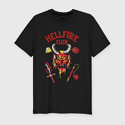 Футболка slim-fit Stranger things - hellfire club, цвет: черный