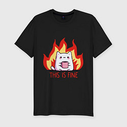 Футболка slim-fit Cat - this is fine, цвет: черный