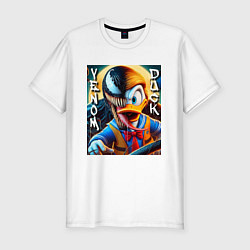 Футболка slim-fit Venom-Duck - ai art fantasy, цвет: белый