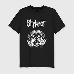 Мужская slim-футболка Slipknot rock dog