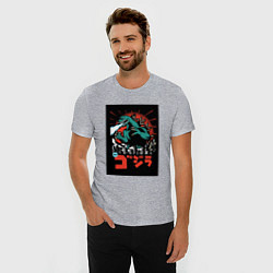 Футболка slim-fit Годзилла поп-арт, цвет: меланж — фото 2