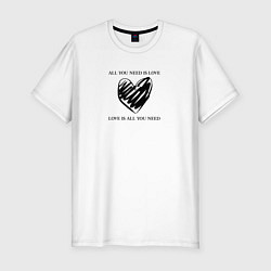 Футболка slim-fit Любовь это все, цвет: белый