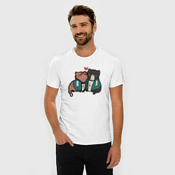 Футболка slim-fit Котики игра в кальмара, цвет: белый — фото 2