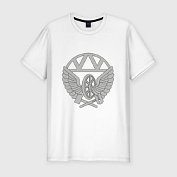 Футболка slim-fit Железнодорожные войска: эмблема, цвет: белый