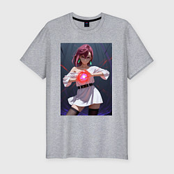 Мужская slim-футболка Дандадан: Момо фаербол