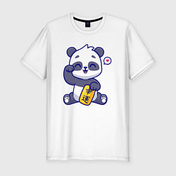 Мужская slim-футболка Cute panda