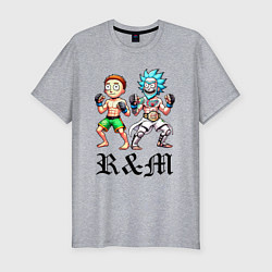 Мужская slim-футболка Rick and Morty - mixed martial arts