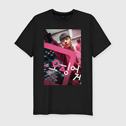 Футболка slim-fit Игра в кальмара Ви Хаджун, цвет: черный