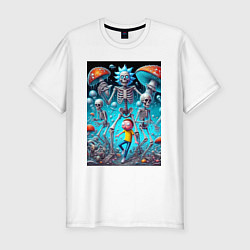 Мужская slim-футболка Skeleton Rick and Morty - ai art fantasy
