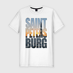 Мужская slim-футболка Санкт-Петербург Лахта центр