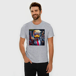 Футболка slim-fit Donald Trump is the duck of peace - joke, цвет: меланж — фото 2