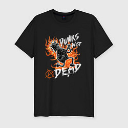 Мужская slim-футболка Панк-рок с Бендером из Футурамы