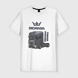 Мужская slim-футболка Скания truck driver