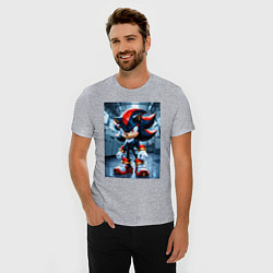 Футболка slim-fit Ежик Шедоу в коридоре, цвет: меланж — фото 2