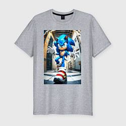 Футболка slim-fit Соника застали врасплох, цвет: меланж
