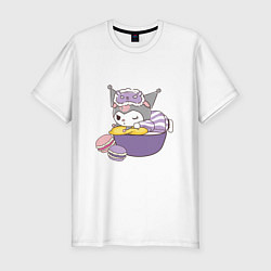 Футболка slim-fit Куроми с макарунами, цвет: белый