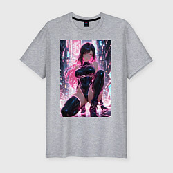 Мужская slim-футболка Тифа Локхарт из Final Fantasy VII в стиле киберпан