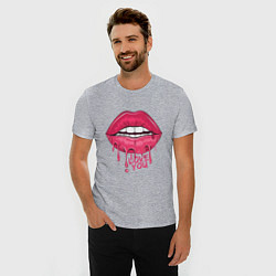 Футболка slim-fit I love you, цвет: меланж — фото 2