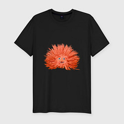 Мужская slim-футболка Сartoon monster fluffy orange