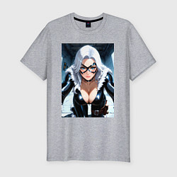 Мужская slim-футболка Черная кошка Фелиция Харди