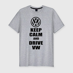 Мужская slim-футболка Keep Calm & Drive VW