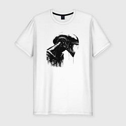 Футболка slim-fit Мощный ксеноморф, цвет: белый