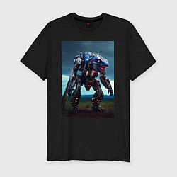 Мужская slim-футболка Робот в стиле Horizon
