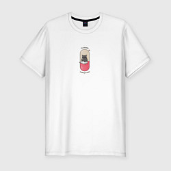 Мужская slim-футболка Лучшее лекарство - кот психолог