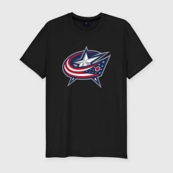 Мужская slim-футболка Columbus blue jackets - hockey team - emblem