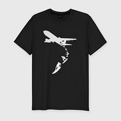 Футболка slim-fit Plane surfer, цвет: черный