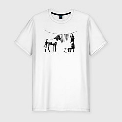 Футболка slim-fit Banksy zebra, цвет: белый