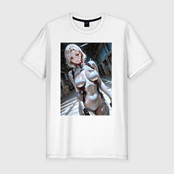 Мужская slim-футболка Девушка-наемница