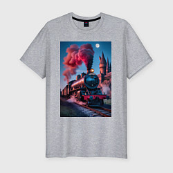 Мужская slim-футболка Хогвартс-Экспресс