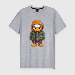 Футболка slim-fit Утёнок в куртке с капюшоном, цвет: меланж